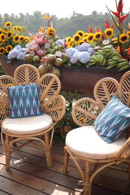 Lounge and Backdrop — Haldi decor — Alila Diwa Goa